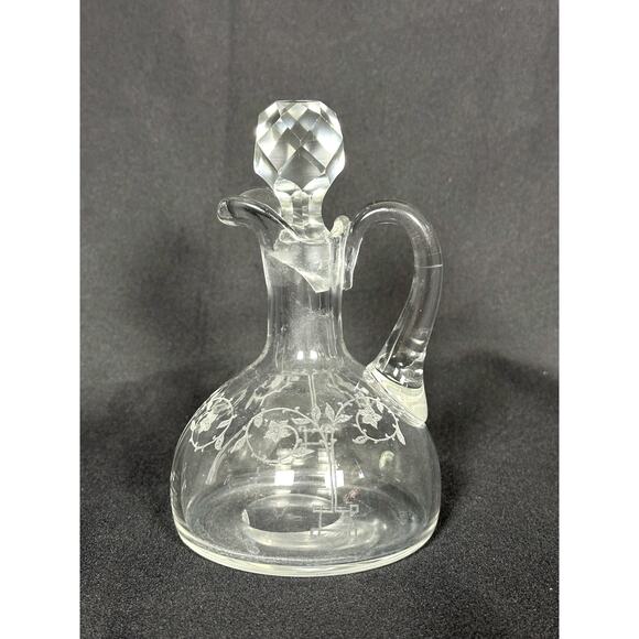 Fostoria Antique 1920's Etch 212 Crystal Cruet-Extremely Rare Find! - Picture 3 of 9